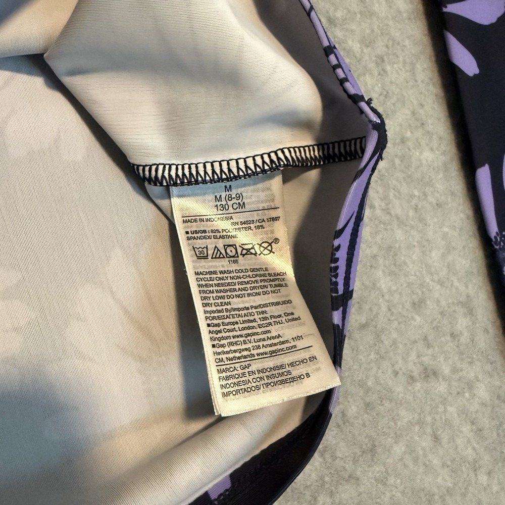 Gap Kids Girls M 8 Purple Wisteria Blossom Rash Guard Long Sleeve Swim Top - Picture 3 of 5